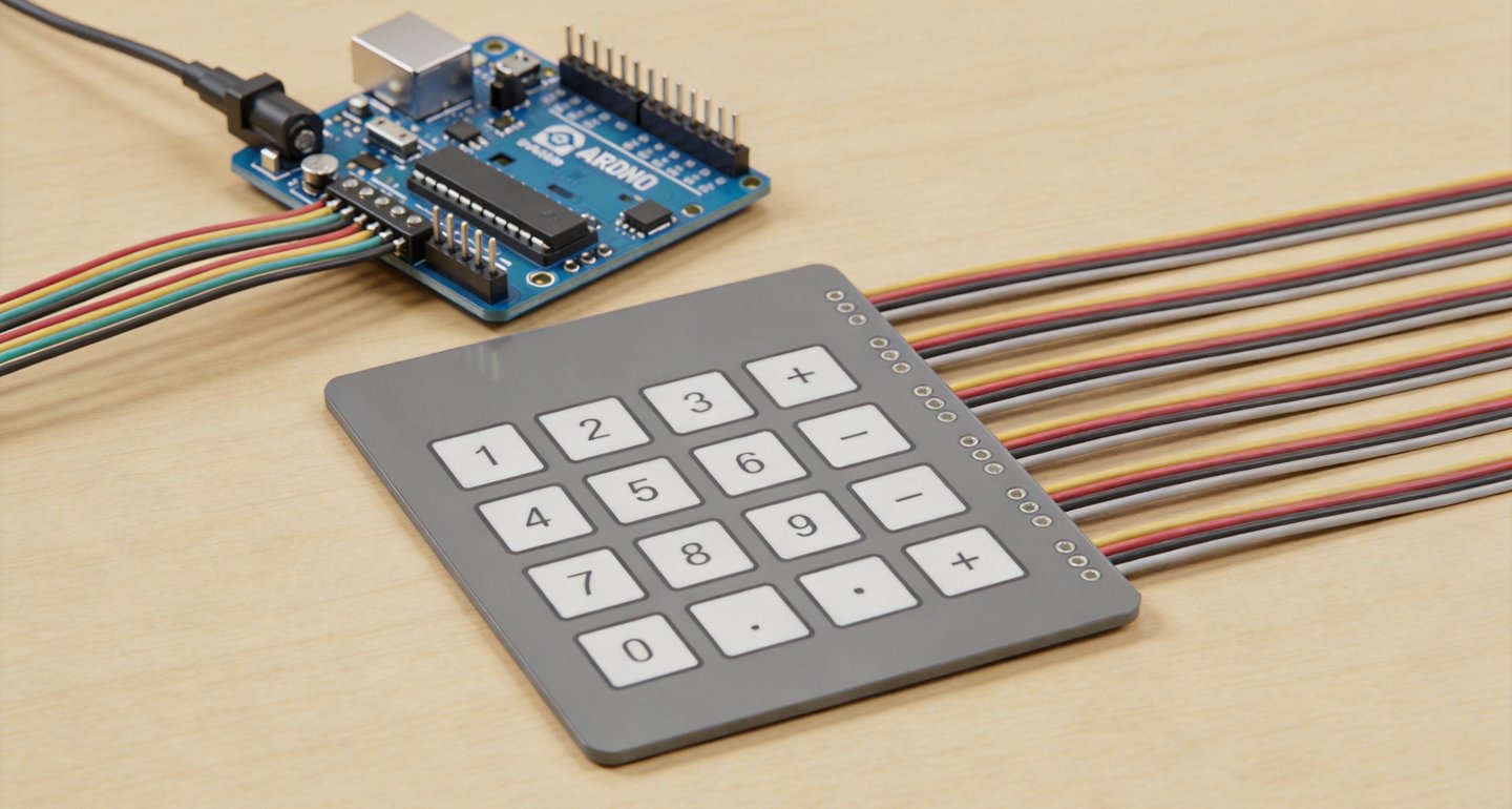 4x4矩阵键盘怎么接线？Arduino矩阵扫描读取16个按键详解