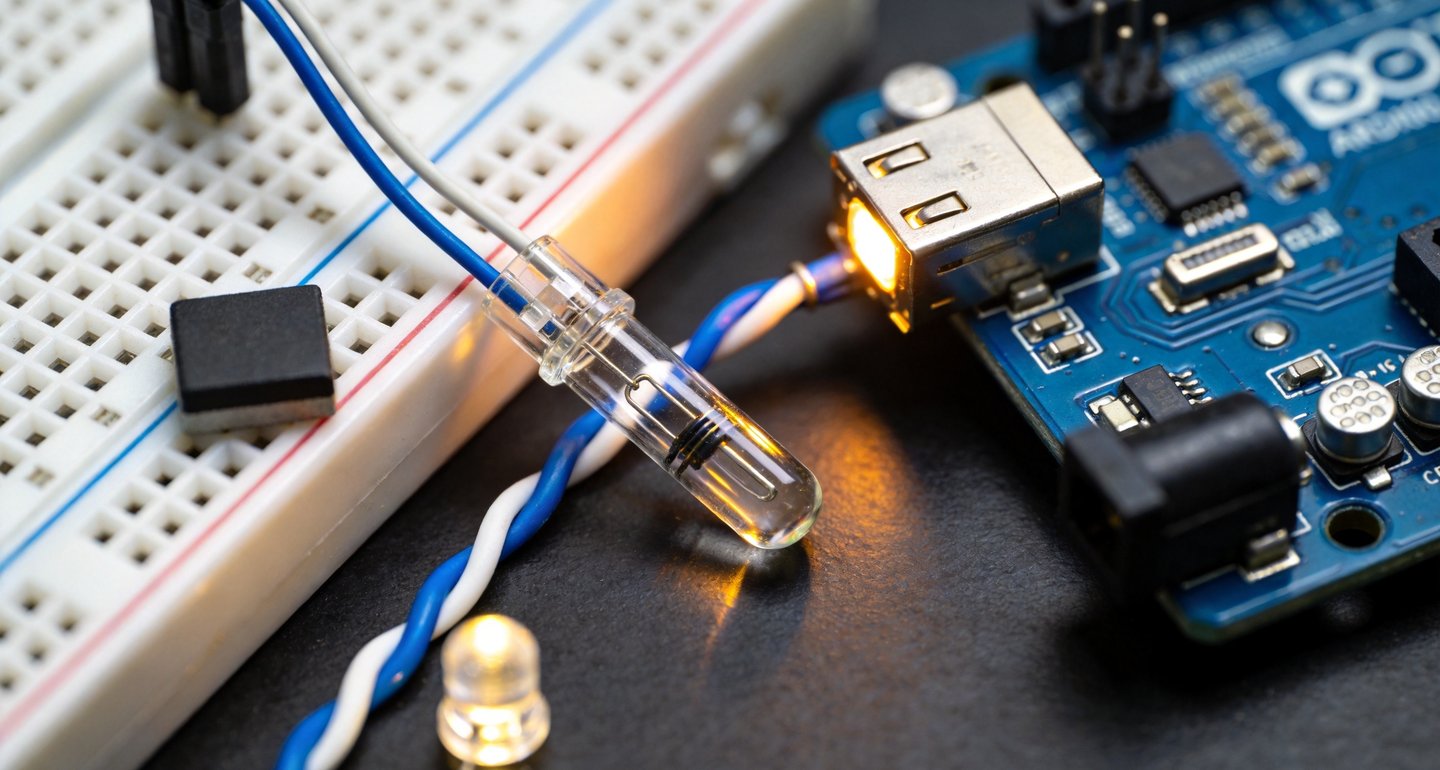 干簧管磁控开关怎么接线?Arduino检测磁铁靠近做门磁报警详解