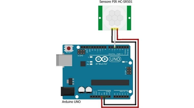 HC-SR501人体红外传感器与Arduino接线图