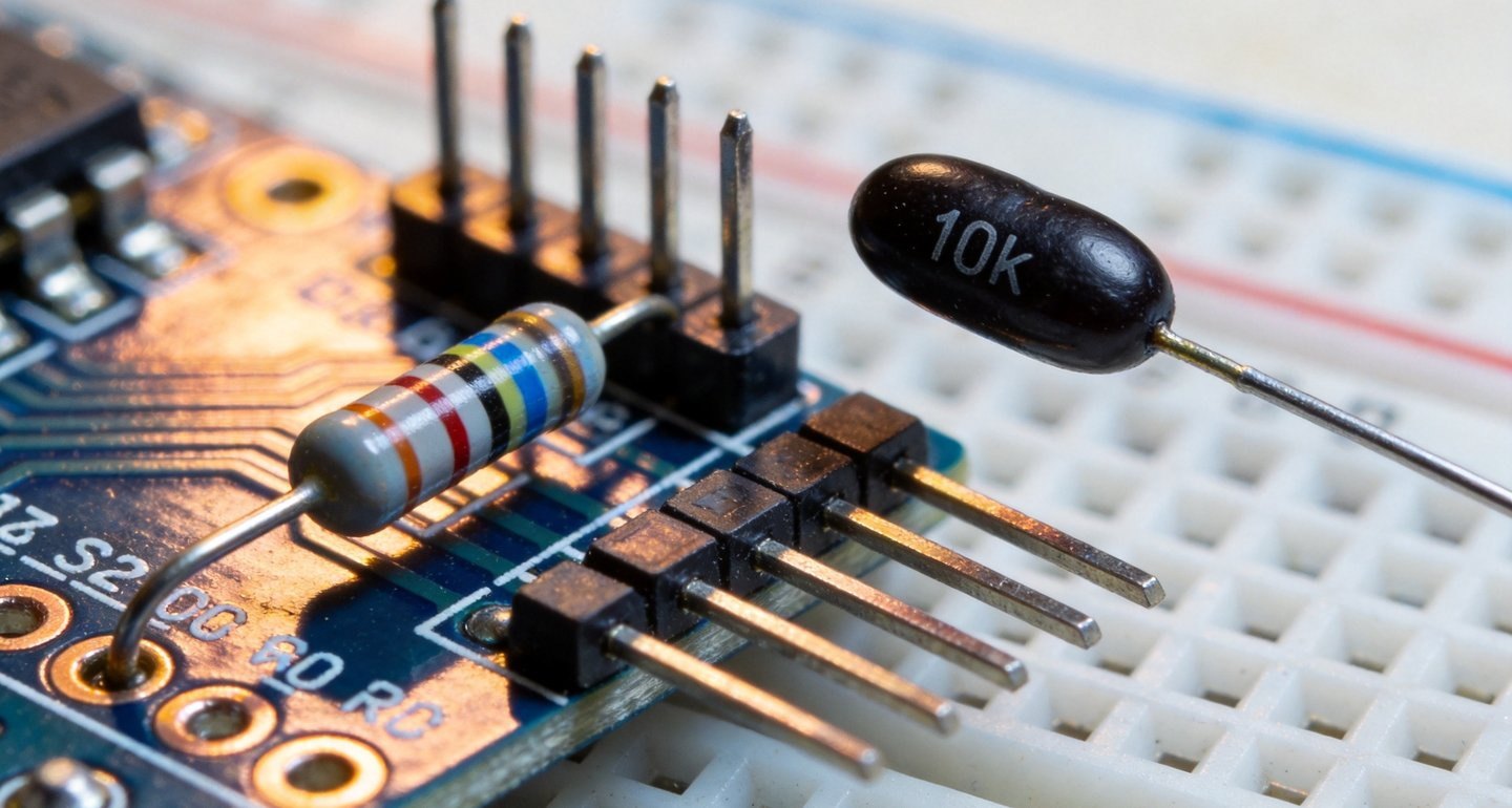 NTC热敏电阻怎么用?Arduino配10K分压测温含换算公式