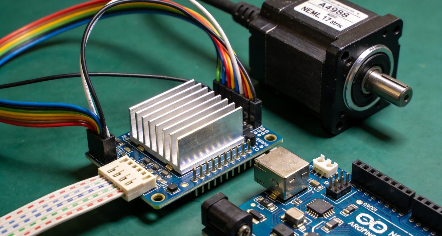 A4988步进电机驱动怎么接线？细分拨码+Arduino转角度教程