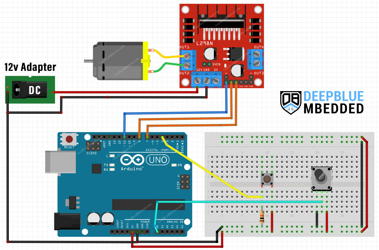 L298N电机驱动模块接Arduino接线图