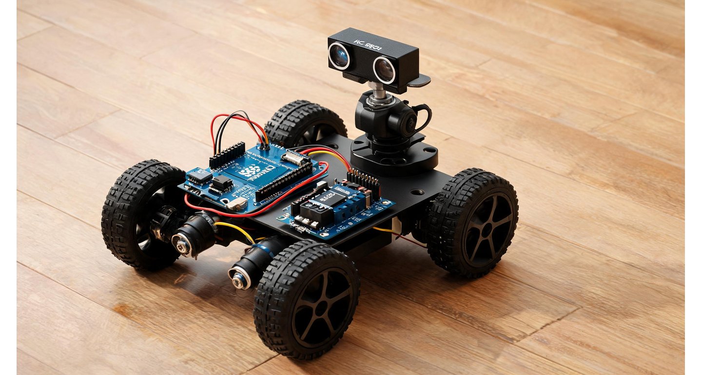 ESP32+超声波避障小车：HC-SR04+舵机扫描做自动避障