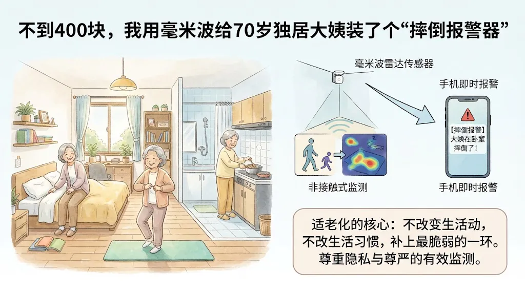 给独居老人装毫米波跌倒告警：隐私与方案