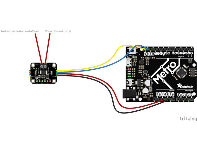 INA219 STEMMA QT 版接 Arduino 的连线图